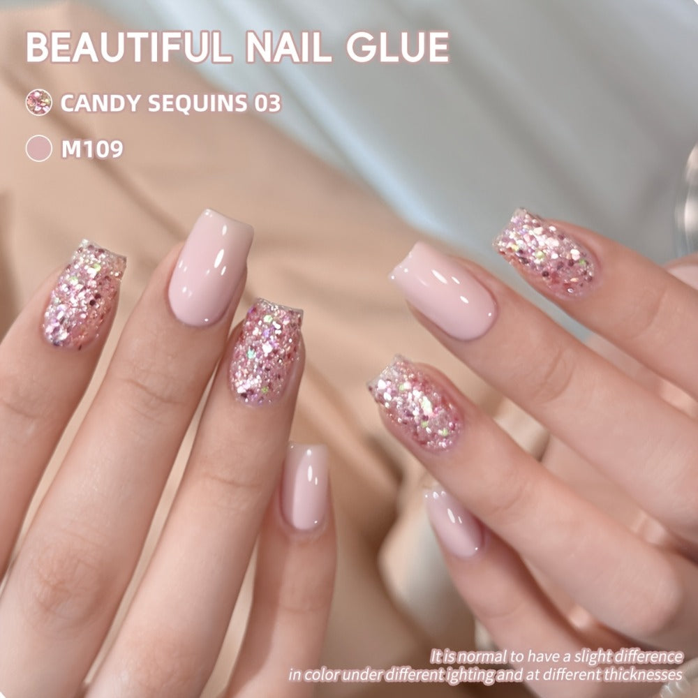 Gel Nail Polish 2-Piece 15ml Magnetic Glitter Set with Candy 03 and Shade 109 Frame Bottles — image 7
