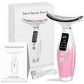 LED Light Therapy Face Neck Shoulder Massager 7-Color USB Rechargeable Multiple Adjustable Modes Facial for Home or Salon Spa