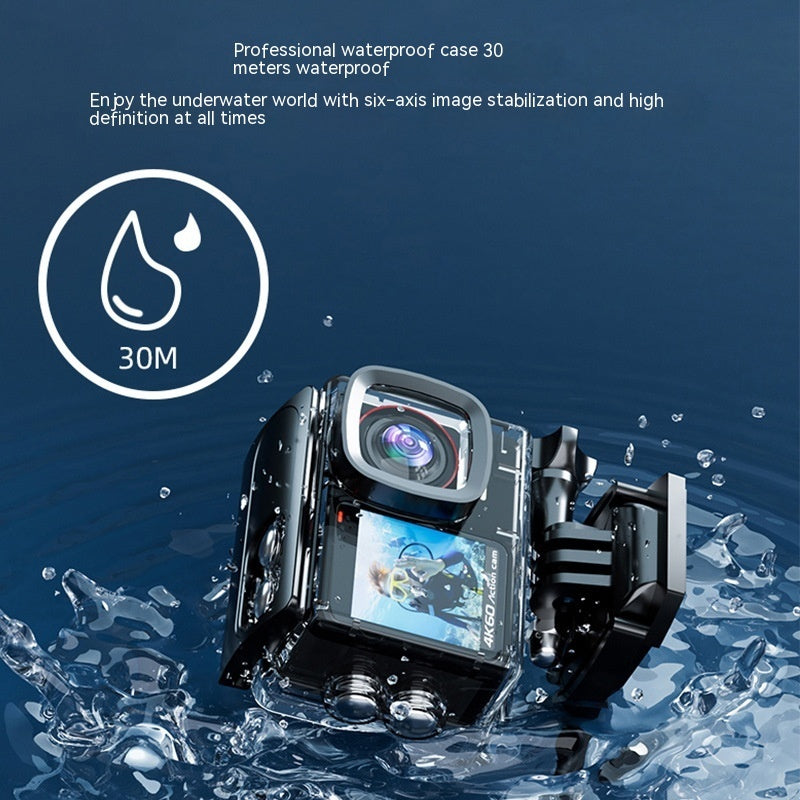Waterproof 4K Action Camera 30M EIS Anti-Shake Wide Angle