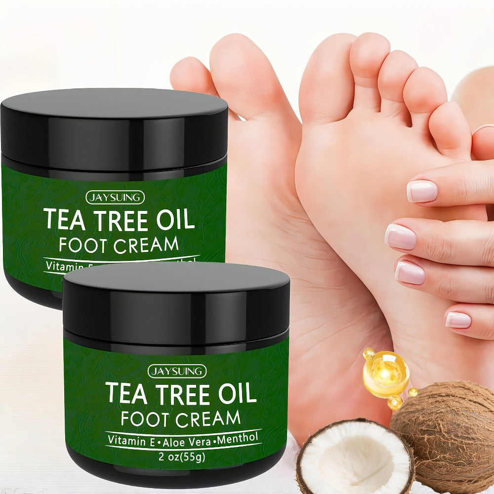 Tea Tree Oil & Coconut Oil Foot & Hand Cream 2-Pack, Deep Moisturizing for Dry Cracked Heels, Rough Hands & — image 1