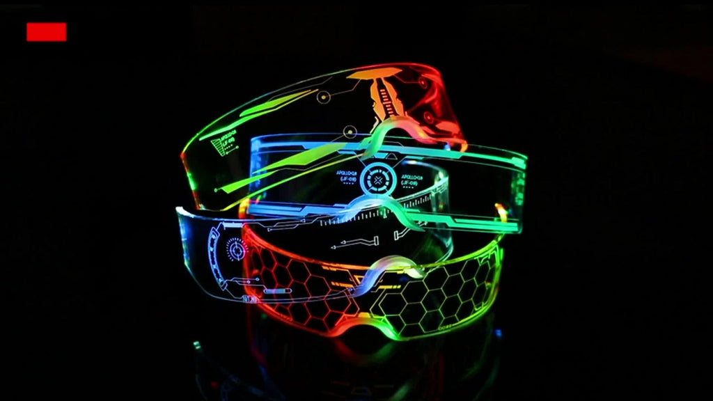 LED Visor Glasses Cyberpunk Futuristic Glow 7 Colors 5 Modes with the Listed Color, Size or Set Options for Everyday Use — im