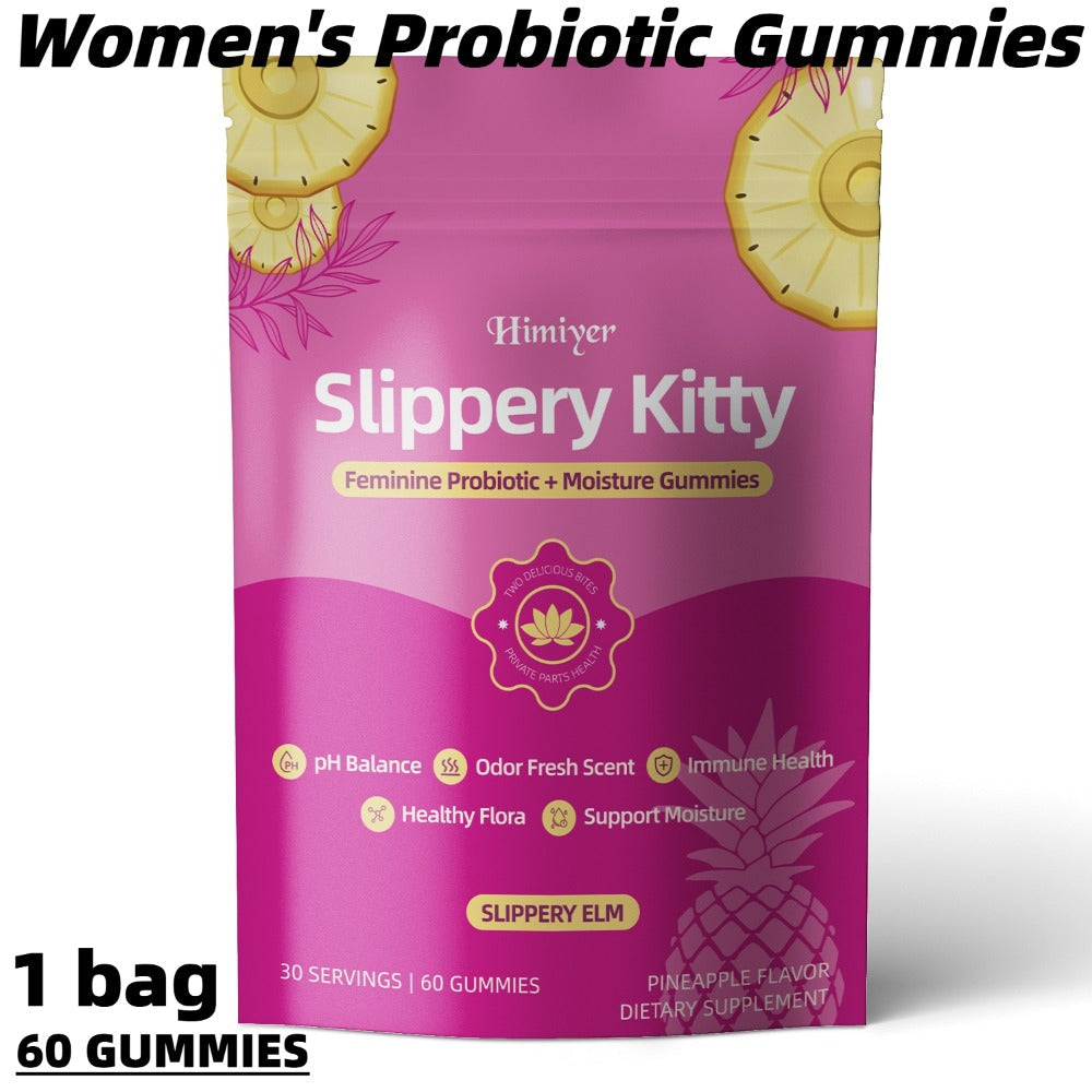 Women's Probiotic Gummies with Slippery Elm for pH Balance & Freshness, Pineapple Flavour, 60 Gummies — image 3