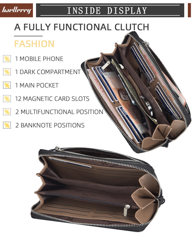 Large-capacity Zippered Clutch For Men