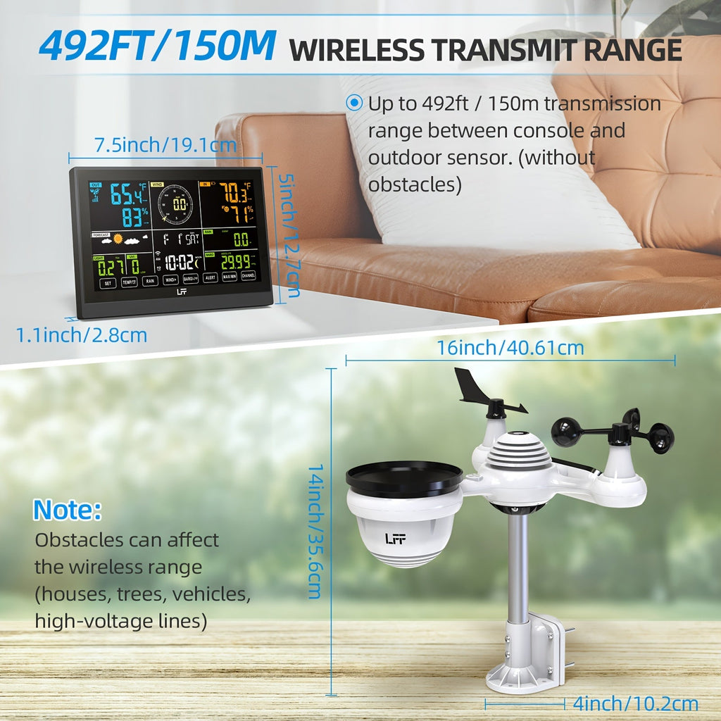 Professional Weather Station | WiFi UV Index Wind Rain Gauge Forecast — image 3