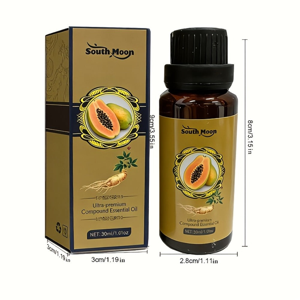 Papaya and Ginseng Body Oil Blend in a Compact 30ml Amber Dropper Bottle with Presentation Box — image 4