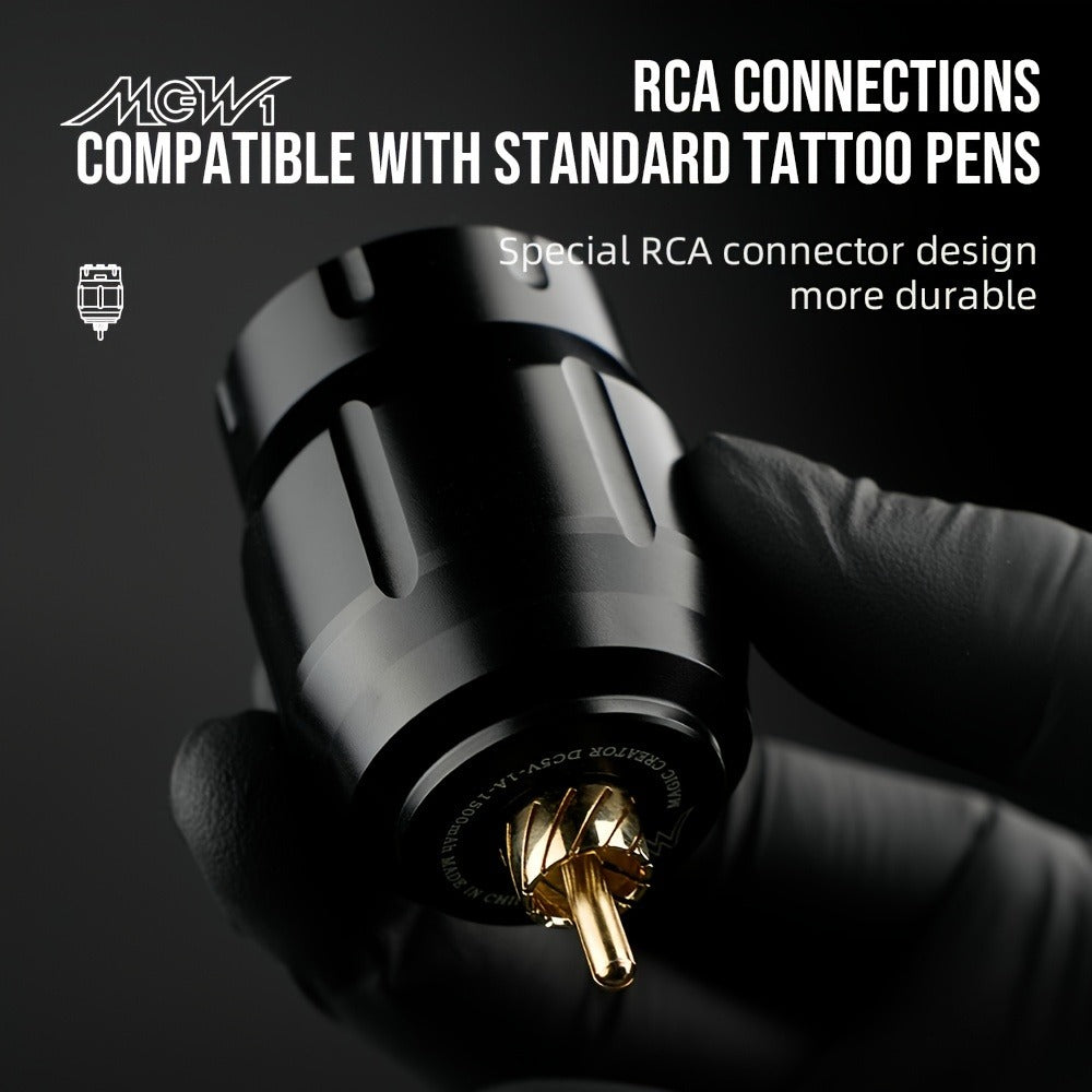 MC-W1 Rechargeable RCA Tattoo Power Supply with LED Display in Golden, Black, Red or Silvery — image 2