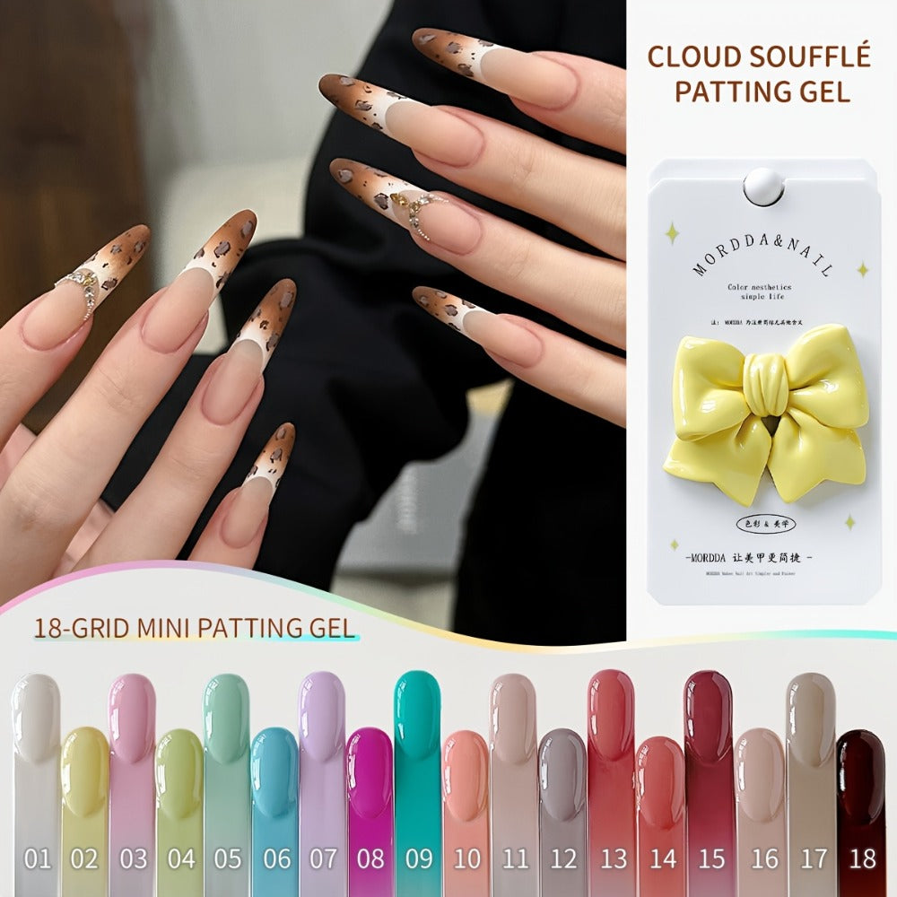 Gel Nail Polish Set with MORDDA Label, 18 Cloud Souffle Patting Colors in Autumn Winter Palette — image 7
