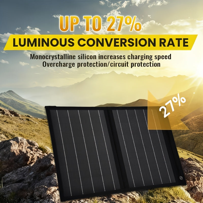 Solar Panel Charger, Foldable Portable Camping RV Power Station Laptop for Garden, Patio and Yard Use — image 9