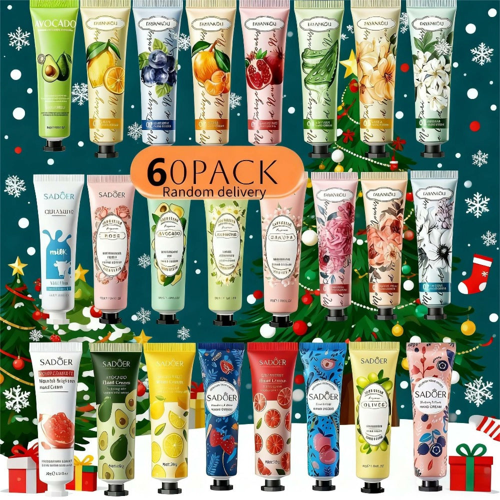 Sixty-Piece Travel Hand Cream Assortment with Random Fruit, Floral and Color-Printed Mini Tubes — image 1