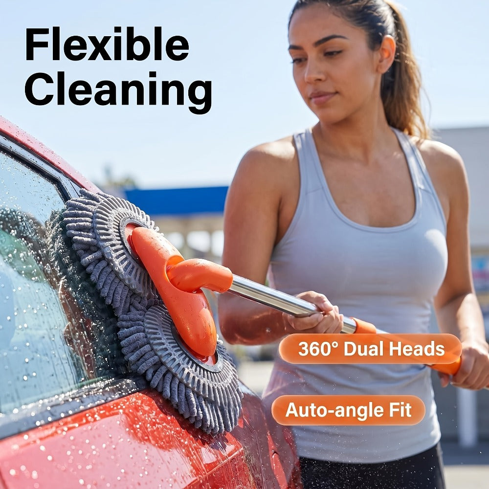 Car Wash Mop with Three-Stage Extension Handle, Rotating Microfiber Head and Replacement Head Option — image 7