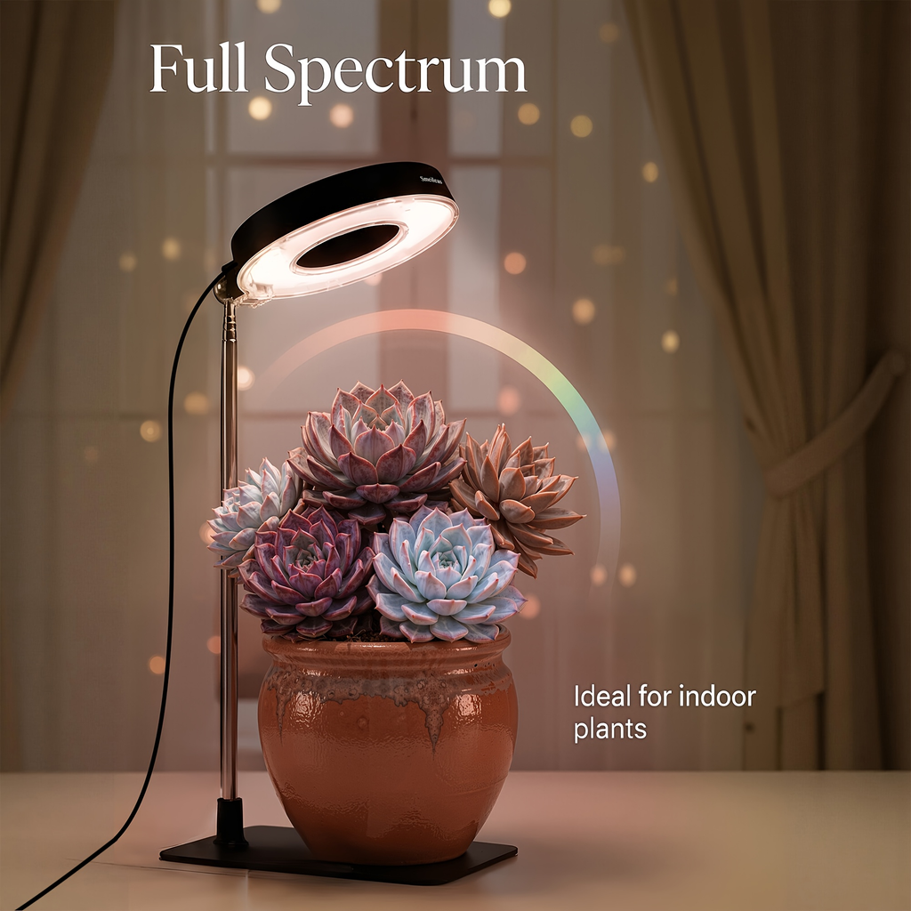 Four-Piece Tabletop Ring LED Plant Lamp Set with USB 3/6/9H Timer, Adjustable Poles and Bases — image 8