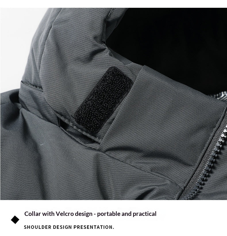 New Mens Graphene Cotton Jacket With A Detachable Hoodextra-thick And On-trend