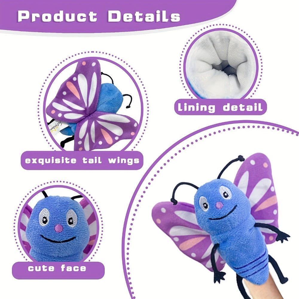 Six-Piece Insect Finger Puppet Set with Six Colorful Bug Designs for Storytelling and Pretend Play — image 5