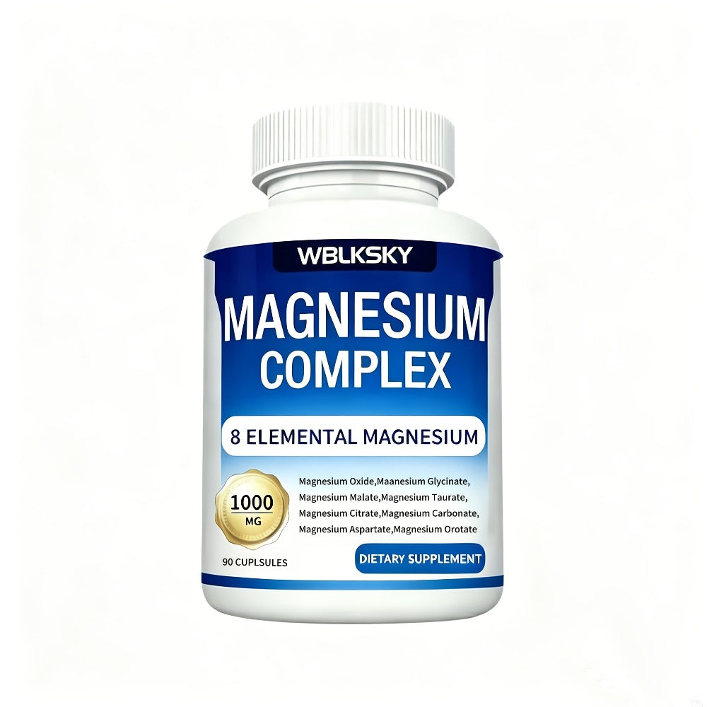 Dietary Supplement Magnesium 8-in-1 Complex with Eight Listed Forms, 1000mg per Capsule, Two Bottles — image 5