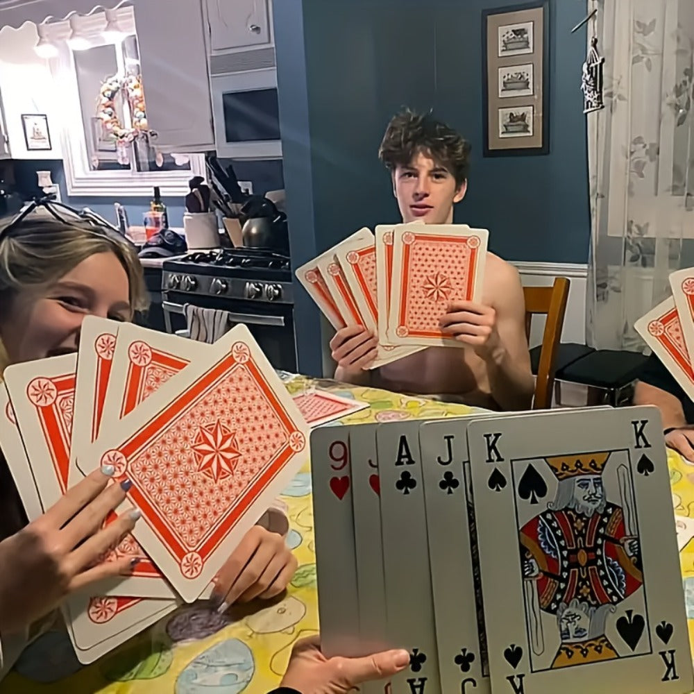 Giant Playing Cards 4x 6x Jumbo Size Poker Cards – Extra Large Card Game Set for Outdoor Party Backyard Fun Family Game Night