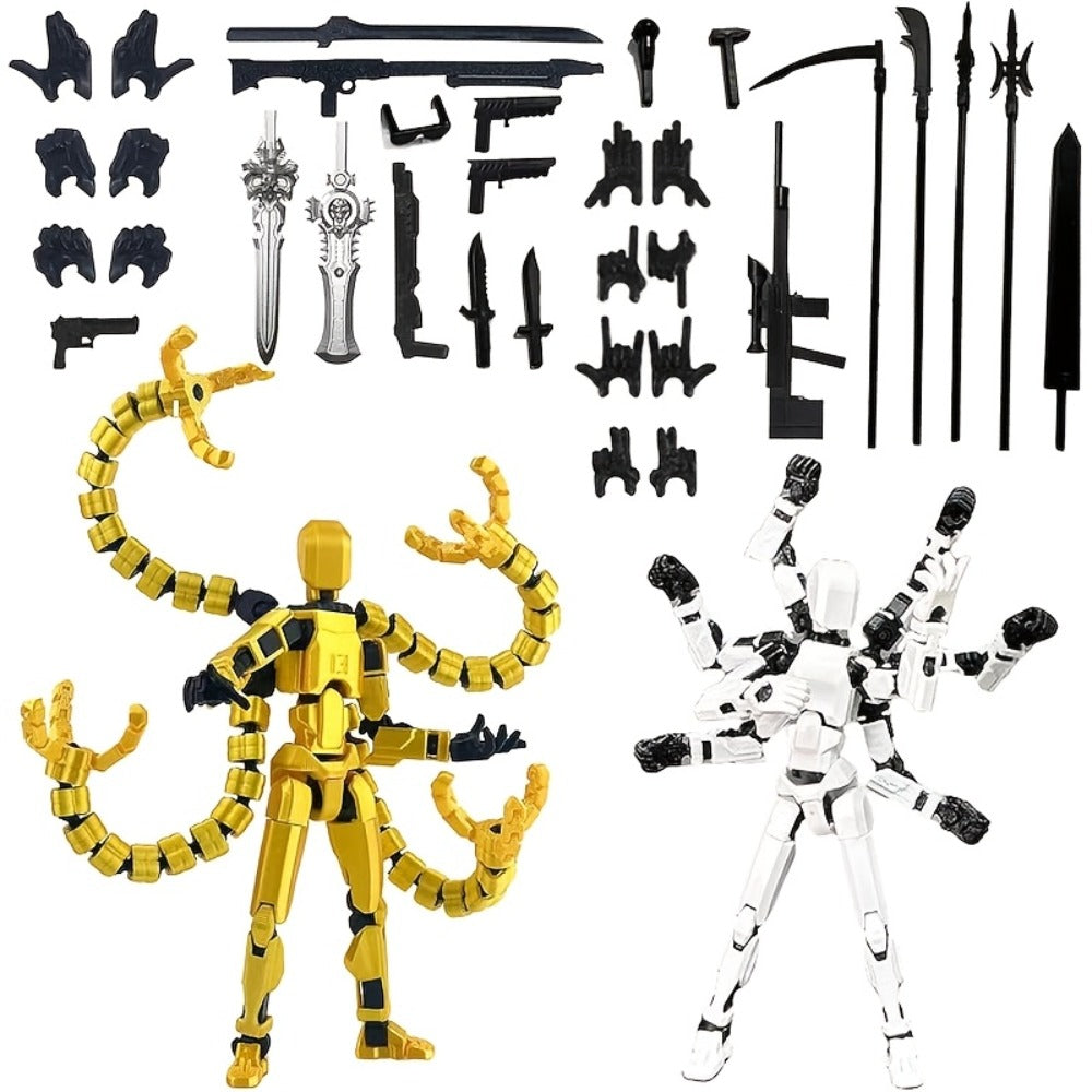 3D Printed Action Figure Set 2pcs T13 – 5.5 Inch Assembled Collectible Desktop Ornament Toy Figures for Game Enthusiasts — im
