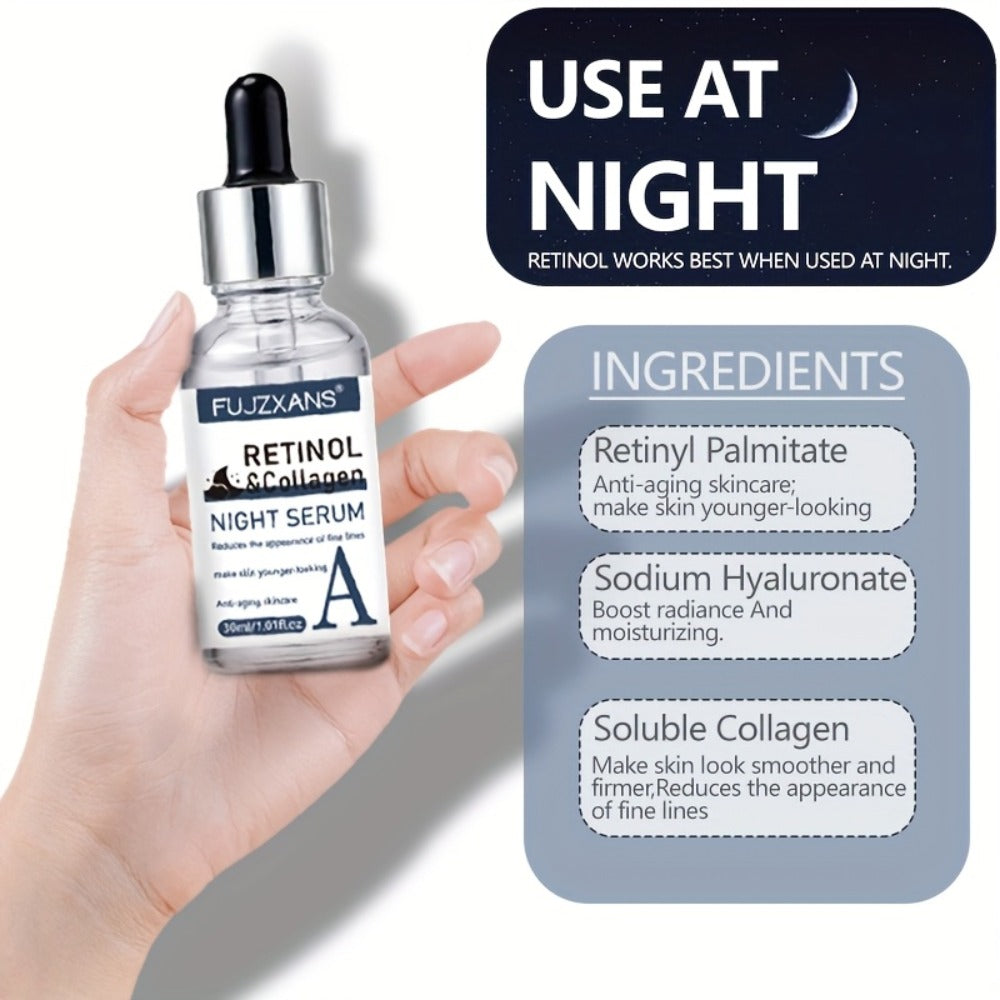 Vitamin C Retinol Hyaluronic Acid Serum Set, 3-Piece Day & Night Dropper Kit with Collagen & Glycerol — image 10
