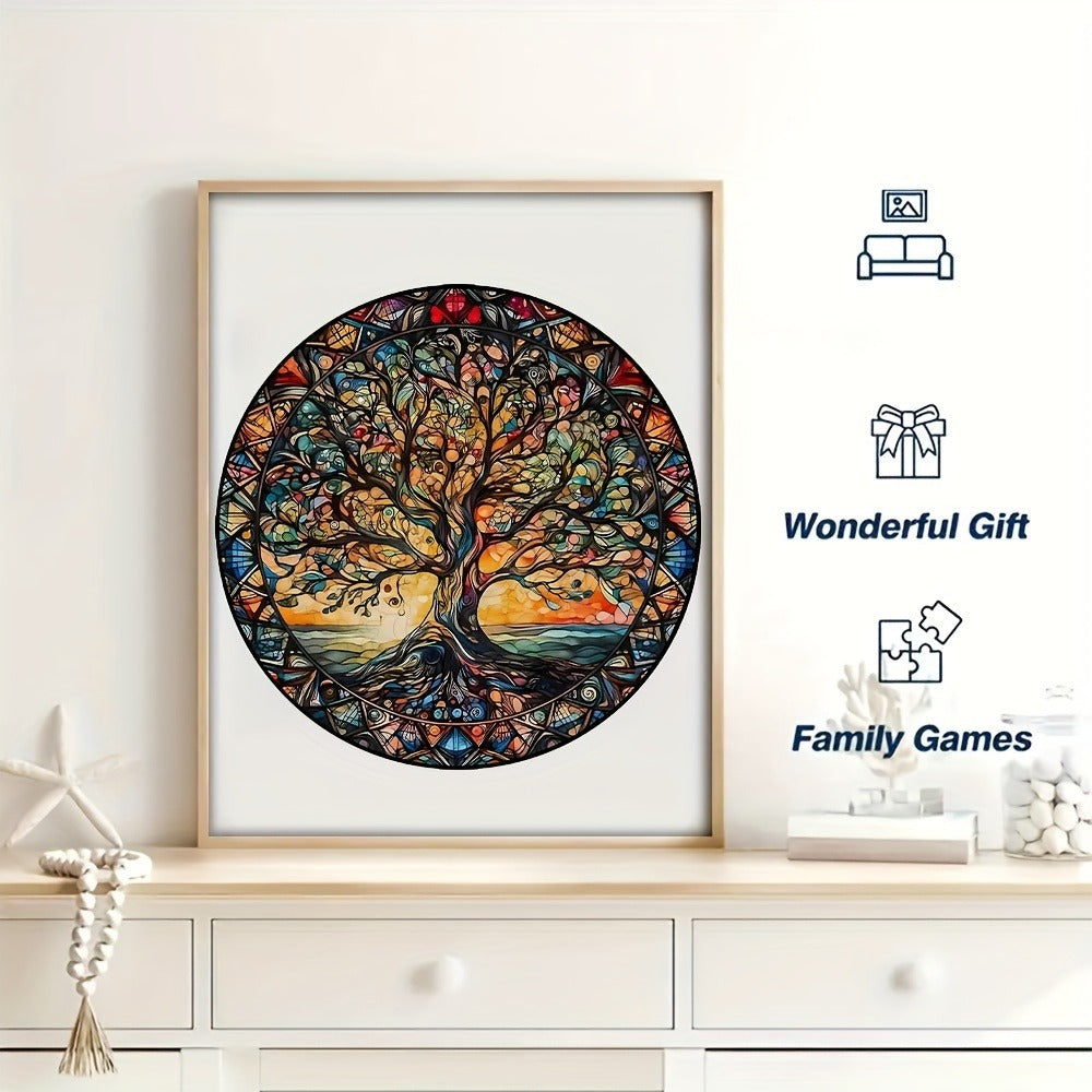 Tree of the Universe Wooden Jigsaw Puzzle with Irregular Pieces and 11 x 11 Inch Pictured Display Size — image 5