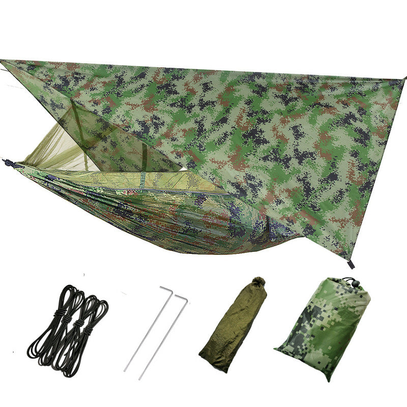 260x140cm Outdoor Double Camping Hammock with Mosquito Net and Rain Fly Tarp Lightweight Parachute Hammocks for Travel Hiking - V.I.P Digital Presence