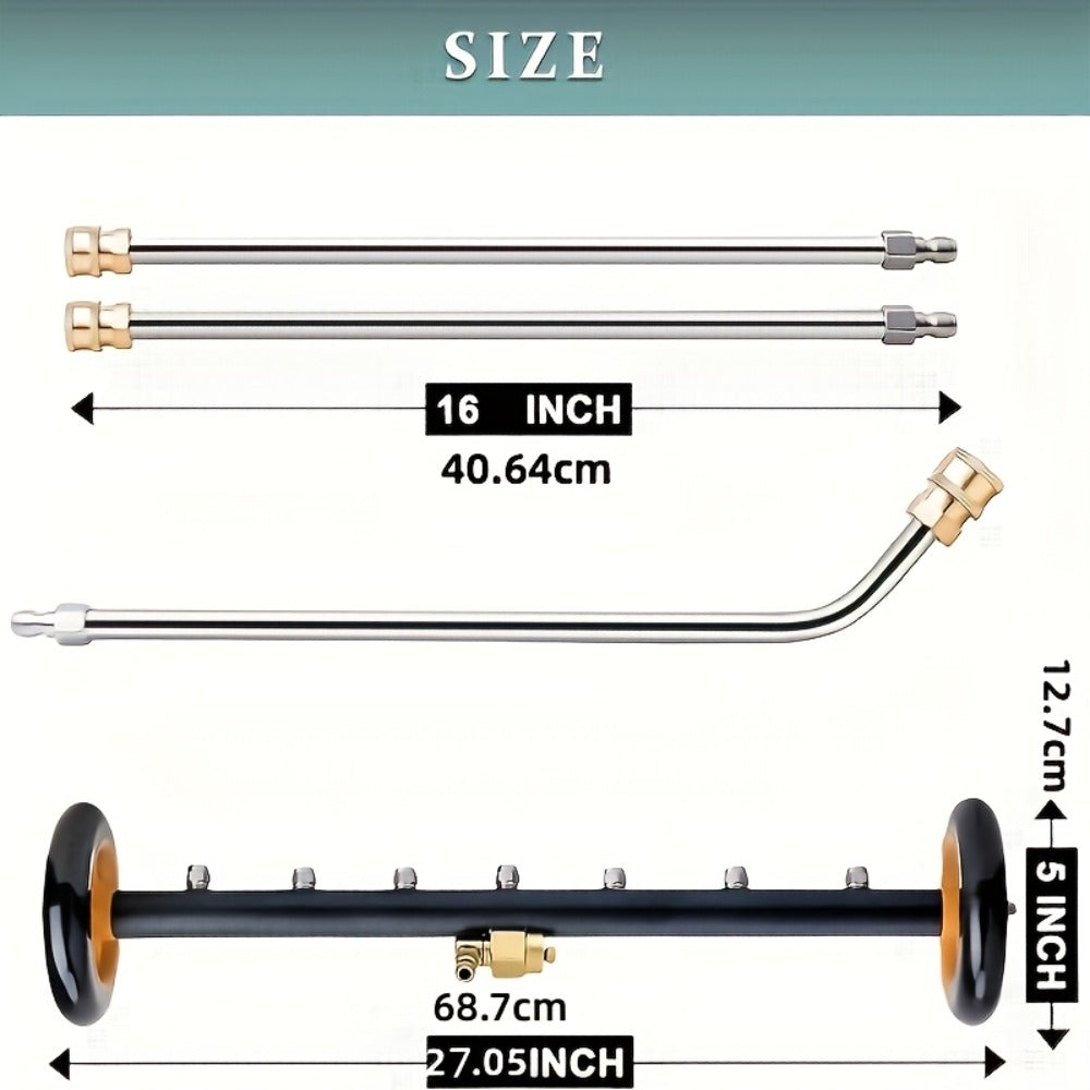 Undercarriage Cleaner with 4000 PSI Rating, Seven Nozzles, Rolling Bar and Three Extension Wands — image 2