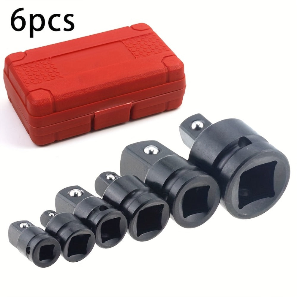 Impact Adapter & Reducer Set 6-Piece – 1/4" 3/8" 1/2" 3/4" Female-to-Male Air Square Drive Conversion Tool | Chrome Molybdenu