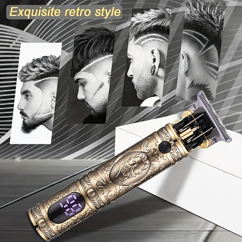 Hair Clipper Retro T-Blade Cordless Trimmer with LED Display, USB Charging and T9 or T10 Style Options — image 16