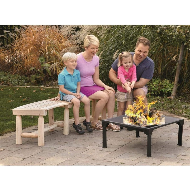 Curved Backless Softwood Outdoor Bench with Slatted Log-Style Seat in Brown or Natural-Look Finish — image 2