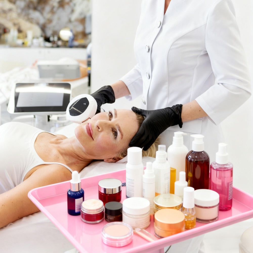 Adjustable Salon Tray Cart with 10 Disposable Covers and Gold or Pink Finish on Rolling Casters — image 15