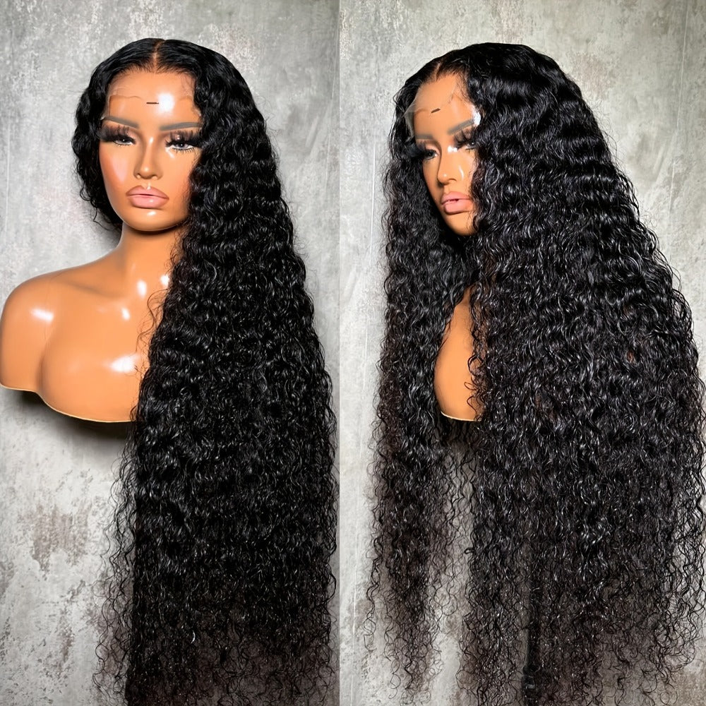 Lace Front Wig 28in Deep Curly Synthetic Style with 13x4 Lace, 180% Density and Black or Hot Pink Color — image 3