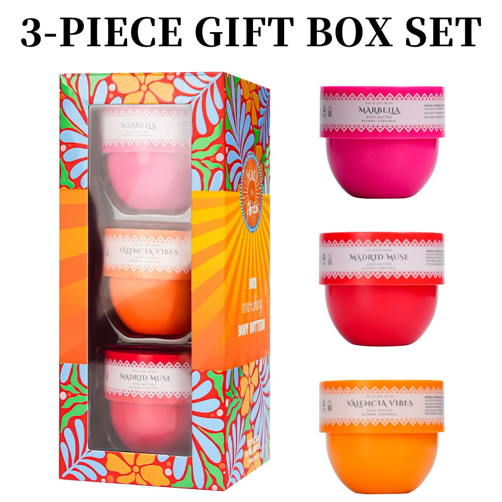 Body Butter Set 3-Piece Solo En Ibiza Long-Lasting Fragrance Body Cream for Women & Men – 3 Scents 1.76 fl oz Each Daily Mois