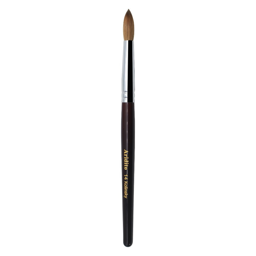 Kolinsky Acrylic Nail Brush Round Head Red Wine Wooden Handle – Professional Brush for Acrylic Extension Nail Art Sculpting &