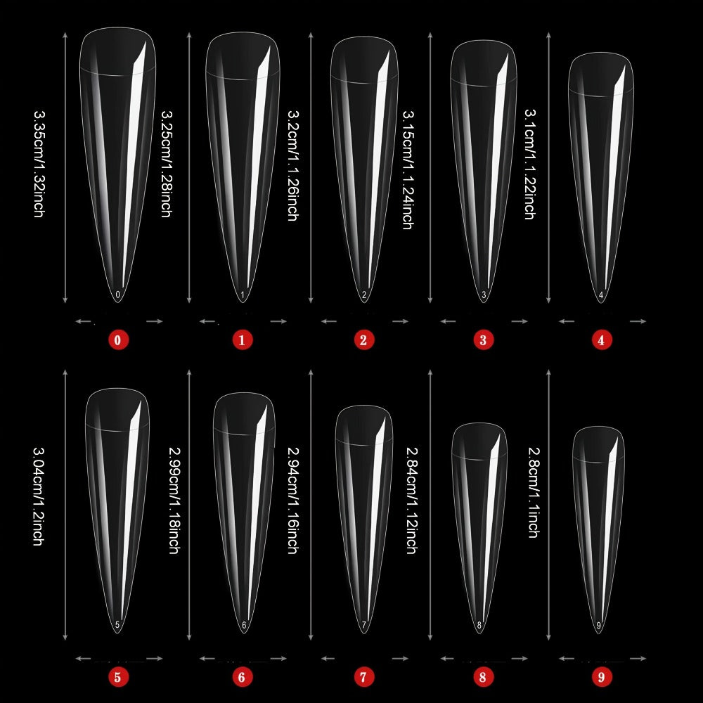 Press On Nails 10-Piece Long Water-Drop Set with Red Glass Glitter and Removable Self-Adhesive Gel Tabs — image 5