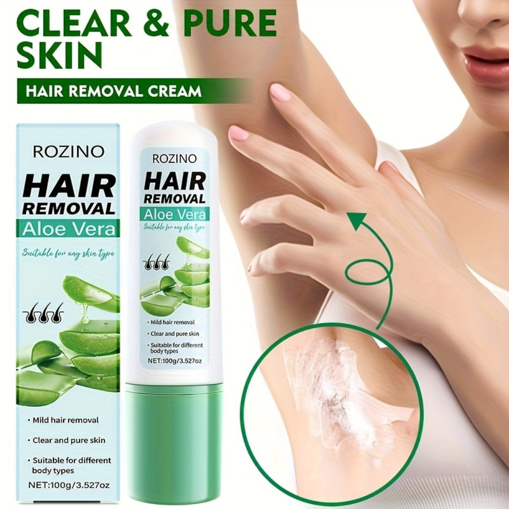 Hair Removal Cream ROZINO 100g Aloe Vera and Squalane Tube with Carton for External Body Grooming — image 7