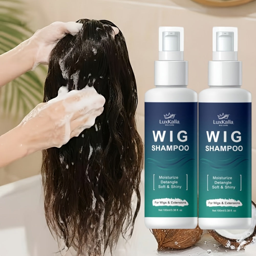 Synthetic Hair Shampoo 2-in-1 Deep Cleansing Revitalizing Detangling, Soak & Rinse Formula for Wigs Hair Extensions Braids — 