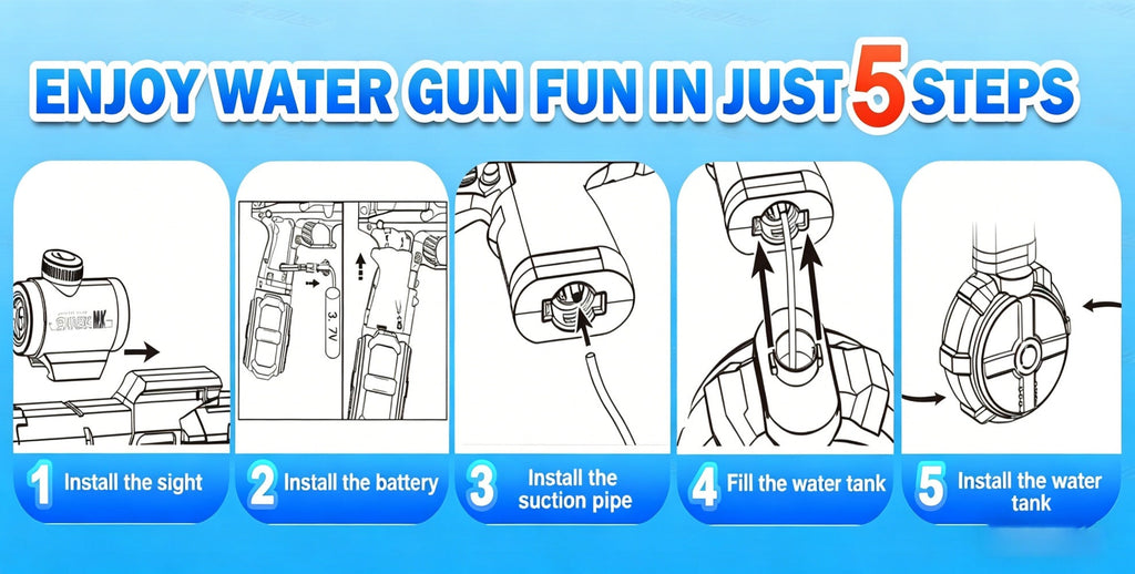 Rechargeable Transforming Electric Water Blaster with LED Muzzle Light and Blue or Blue Spec2 Option — image 13