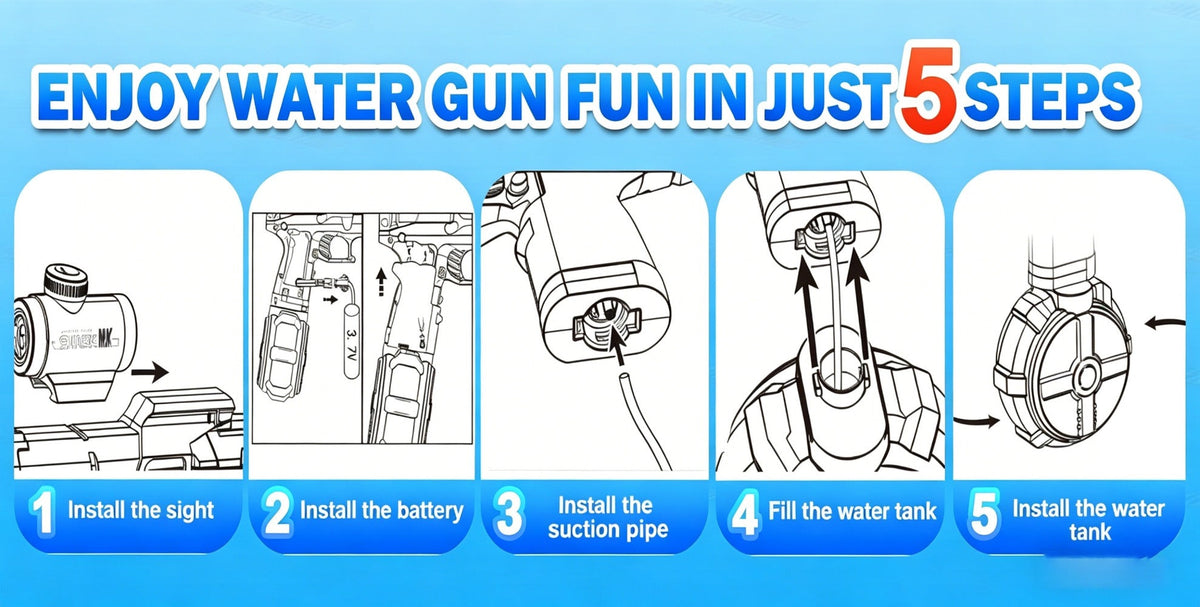 Rechargeable Transforming Electric Water Blaster with LED Muzzle Light and Blue or Blue Spec2 Option — image 13