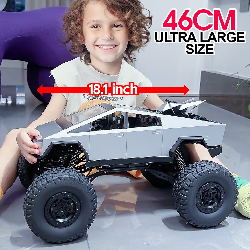 Giant 18 Inch RC Monster Truck with Free Bonus Mini RC Motorcycle, 4WD Powerful Climbing Shockproof Remote Control Pickup Tru
