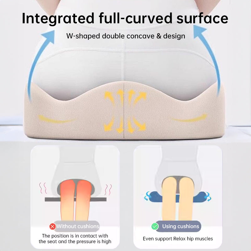 Memory foam car seat cushion. Ergonomic support. Relieves back/coccyx pain. Universal fit.