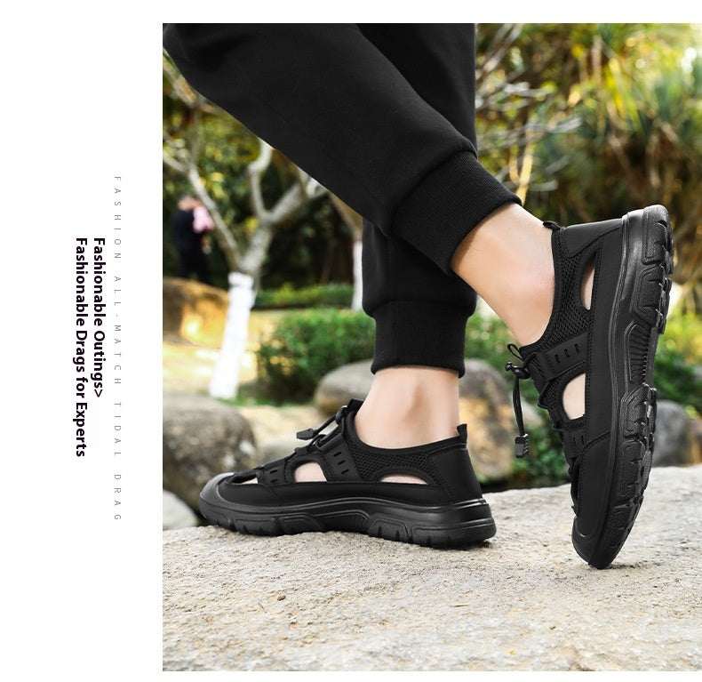 Summer Beach Hole Wading Rotating Button Sandals Men's Casual Shoes