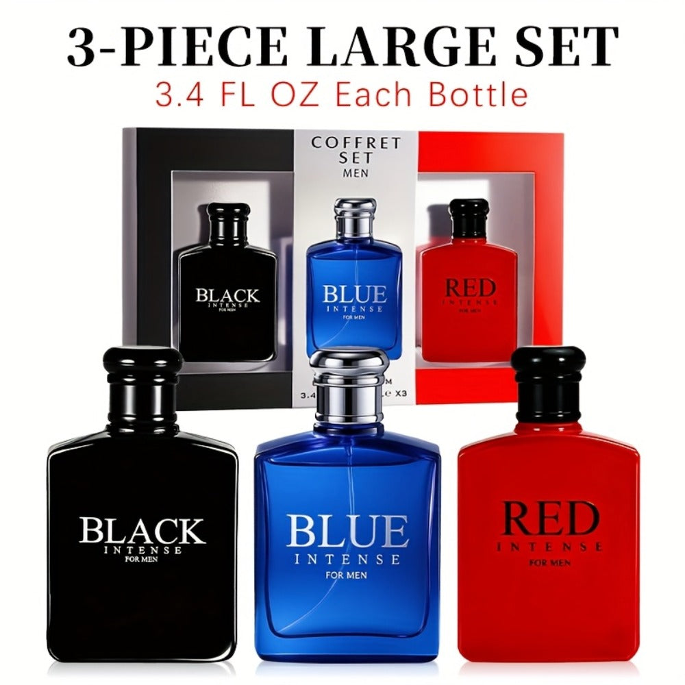 Cologne Gift Set for Men 3 Piece EDT Spray Absinthe Lemon Sage Eau de Toilette Mini 1oz for Bath Time, Home Spa and Personal 