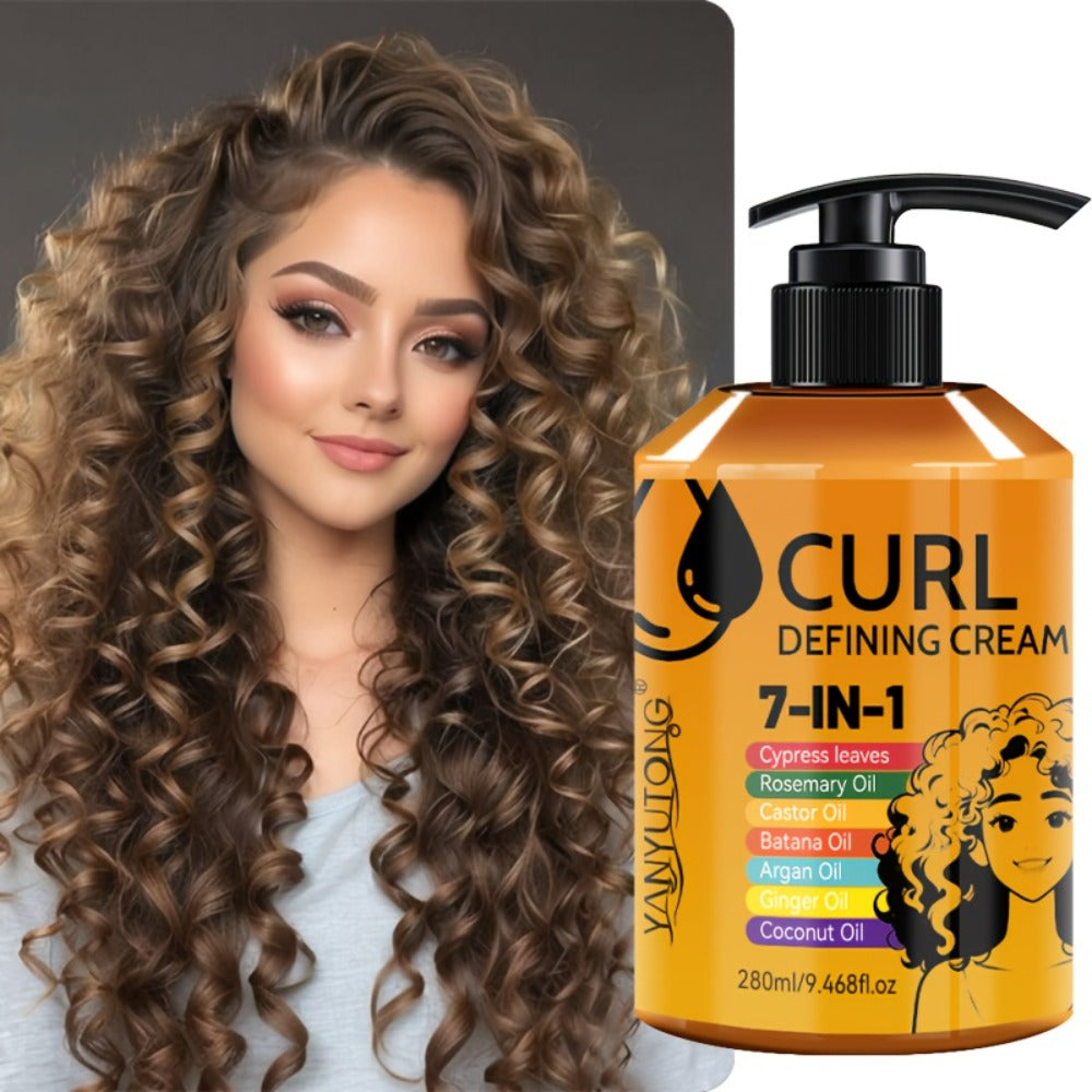 7-in-1 Curl Styling Cream in 280ml Illustrated Pump Bottle with Rosemary, Coconut and Argan Oils — image 6