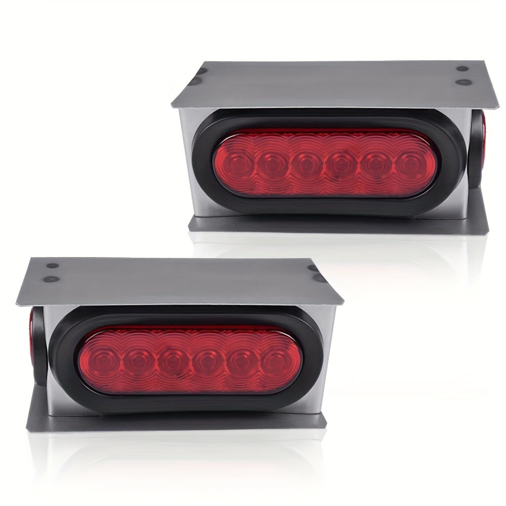 LED Trailer Tail Lights Kit – 6-Inch Oval Rear Lights with Metal Light Box & 2-Inch Amber Round Marker Lights — image 1