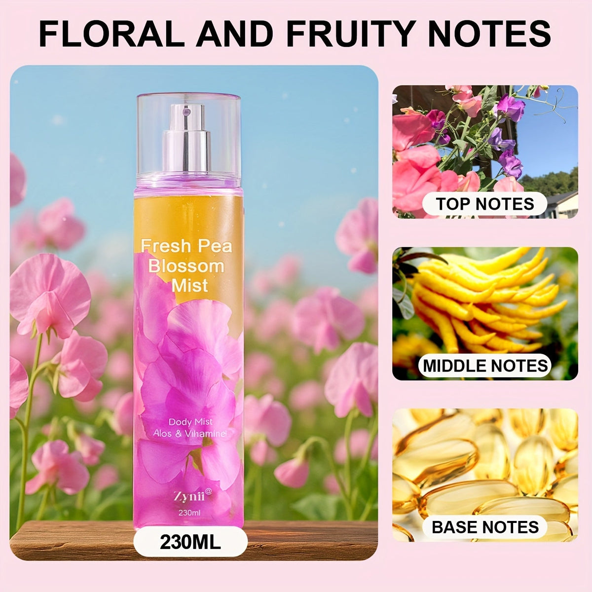 Fragrance Body Mist for Women, Floral, Fruity, Musk & Vanilla Body Spray with Aloe & Vitamin E, 3-8 fl oz — image 29