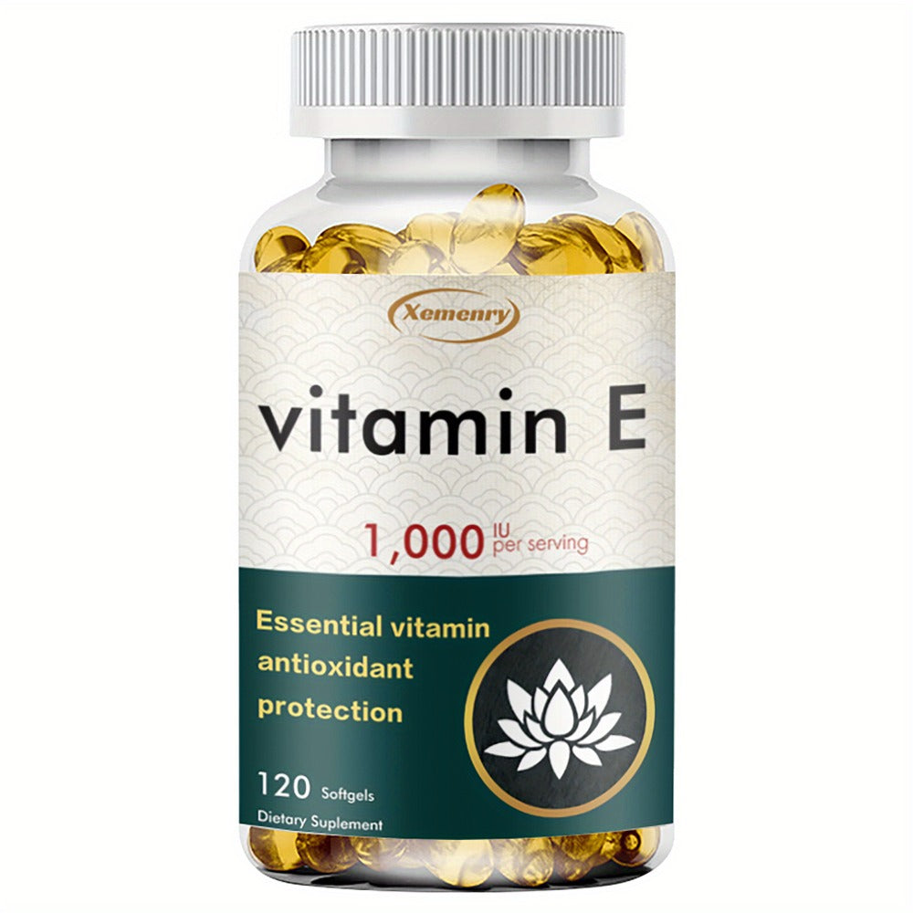 Vitamin E 1000IU Softgels 120 Count High Potency Antioxidant Supplement for Hair, Skin, Nails & Eye Health — image 1