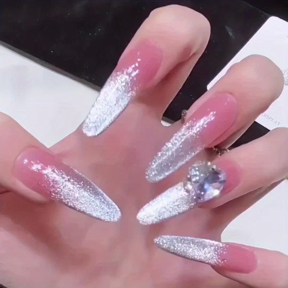 Gel Nail Polish, Shimmer White Glitter, Semi-Permanent LED Polygel, High-Shine Glossy Finish, Explosive — image 7