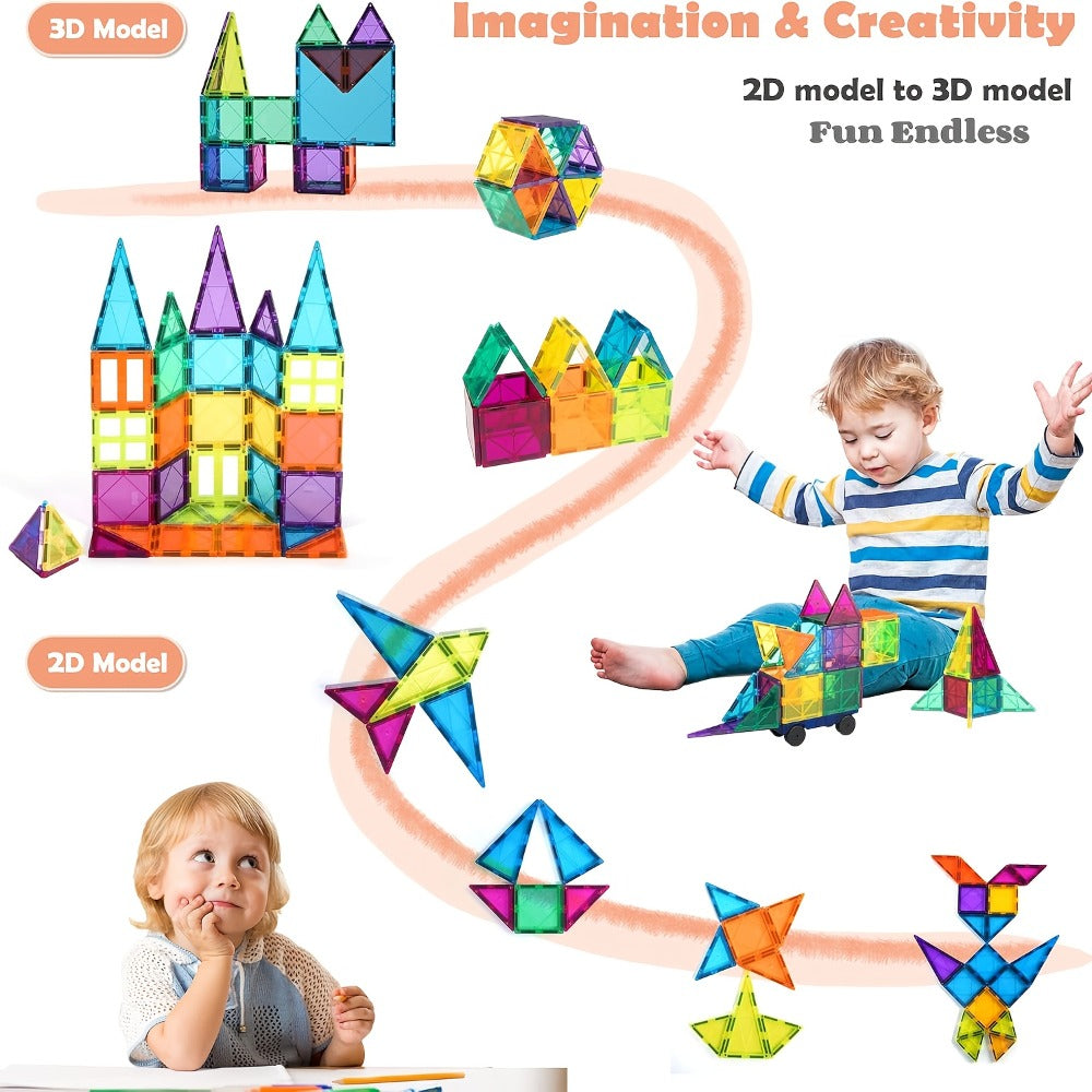 Animal Village Magnetic Building Blocks 102pcs for Kids Ages 3 4 5 6 with the Listed Color, Size or Set Options for Everyday 