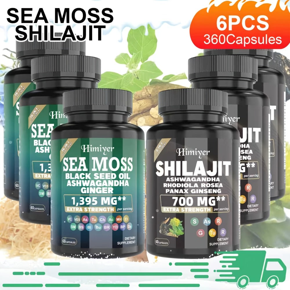 Dietary Supplement Sea Moss and Shilajit Capsule Bundle with Two- or Six-Piece available options — image 4