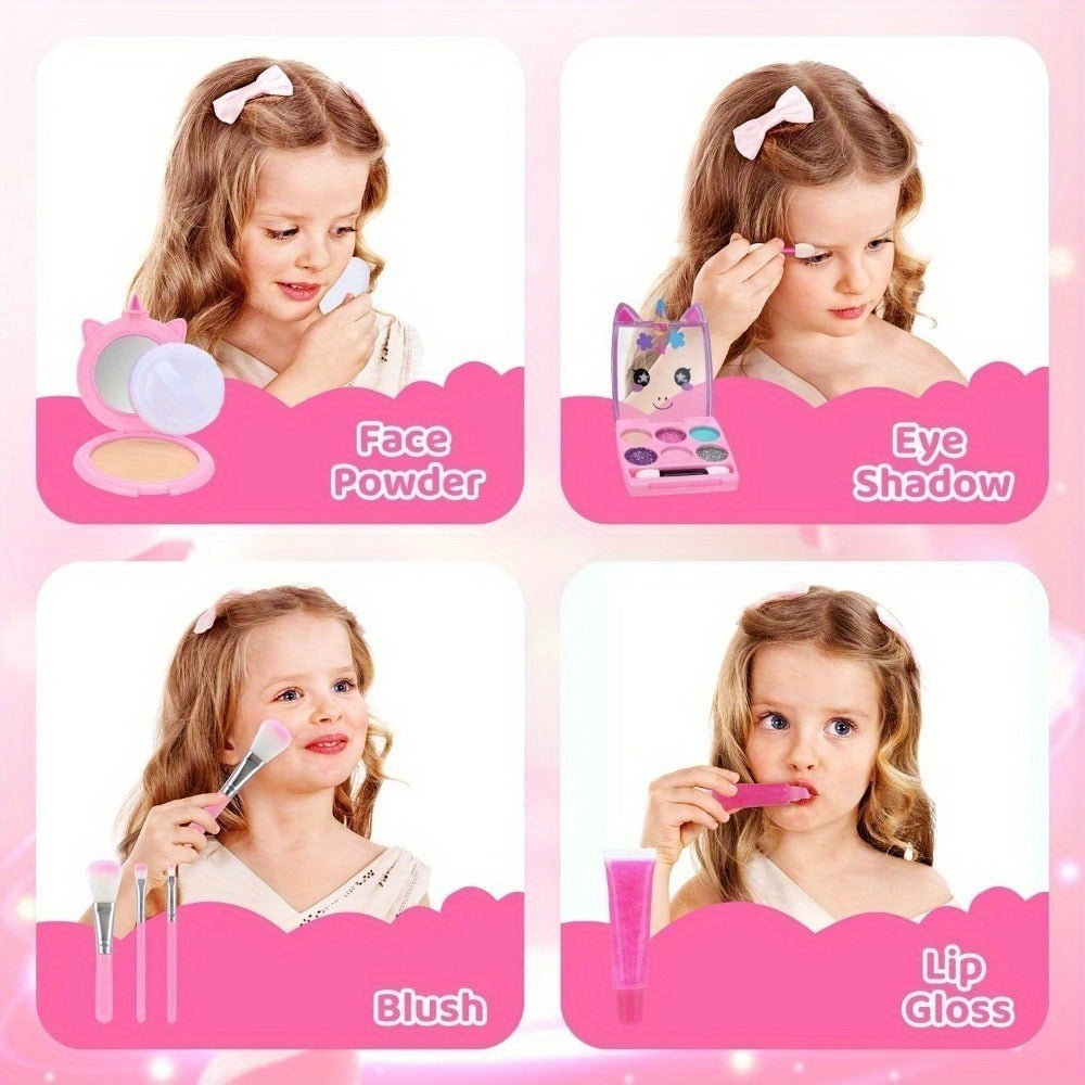 Kids Pretend Makeup Set for Girls Ages 3-12, Princess Cosmetics with Crossbody Coin Purse, Dress Up Role Play Toy — image 9