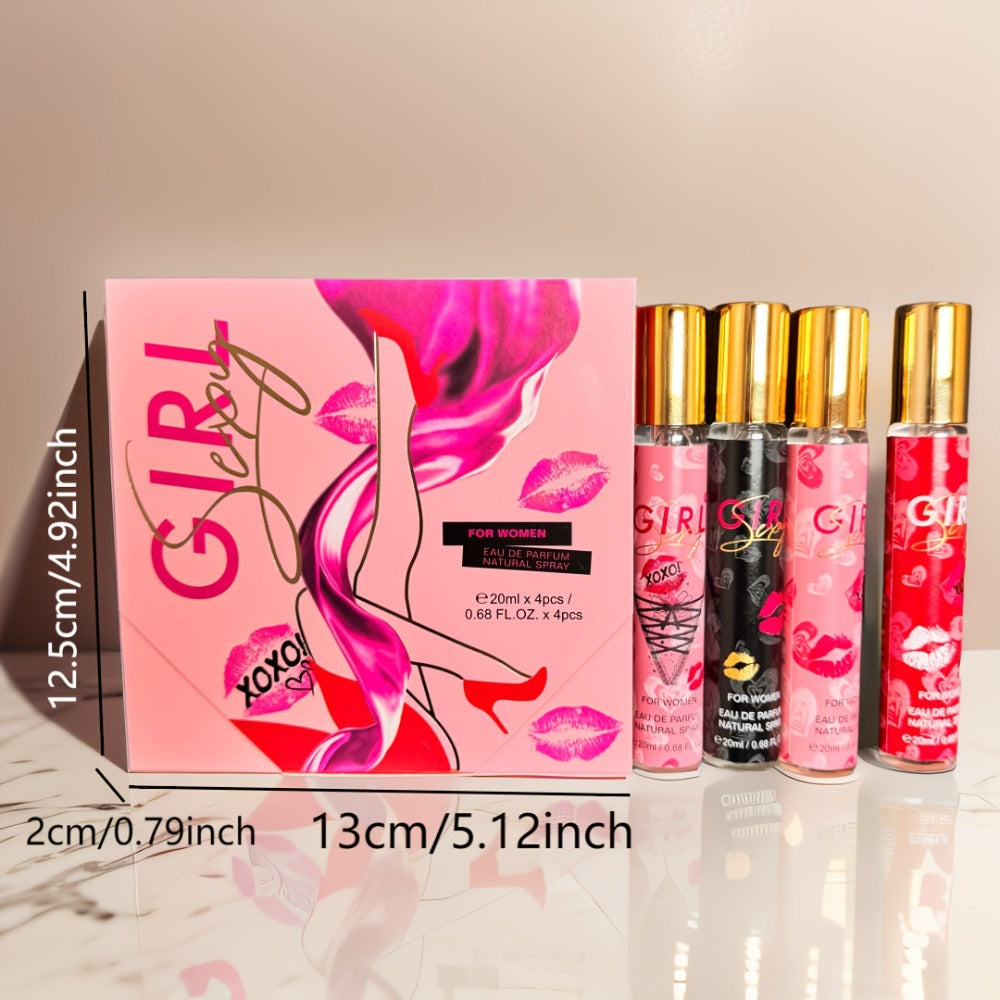 Women's Perfume Gift Set 4 Piece Travel Size Spray Kit – MYSTICAL Long Lasting Fresh Floral Scent Unisex Fragrance for Her Bi
