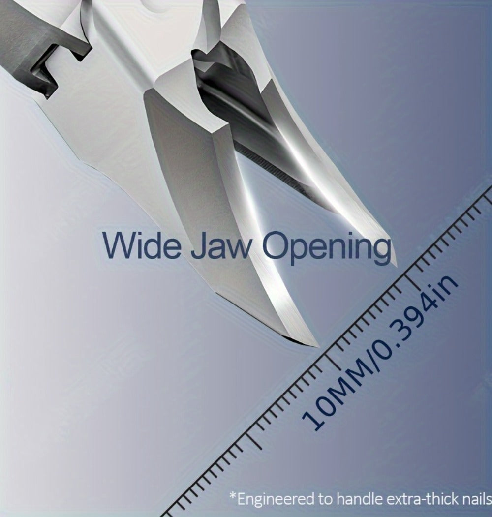 LIAM Wide-Jaw Nail Clipper in Bright Silver with 45-Degree Offset Cutting Edge and Stainless-Steel-Labeled Body — image 8